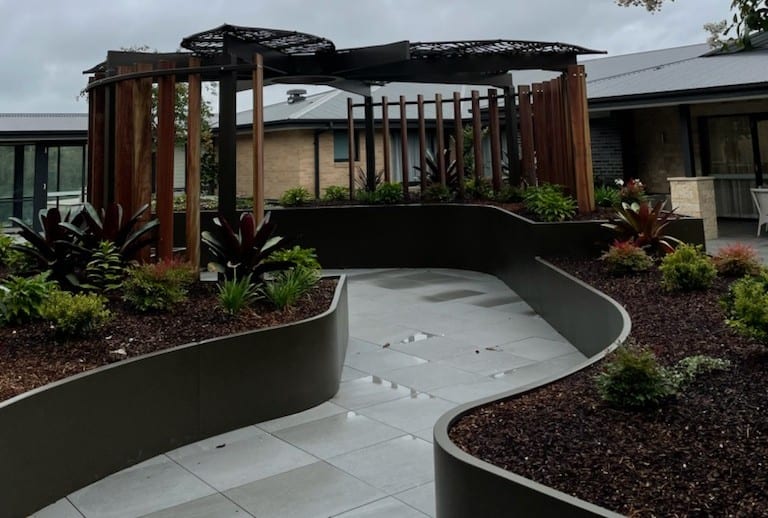 Civic and retail landscape project with commercial aluminium planters